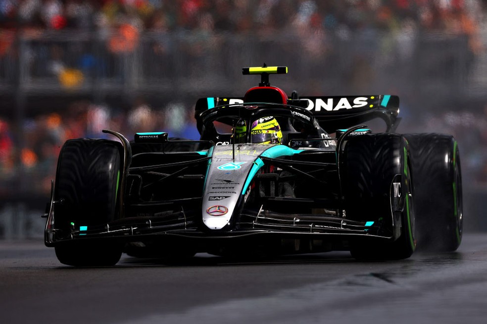 Lewis Hamilton chegou em quarto lugar no GP do Canadá da F1 em 2024 — Foto: Jared C. Tilton - Formula 1/Formula 1 via Getty Images