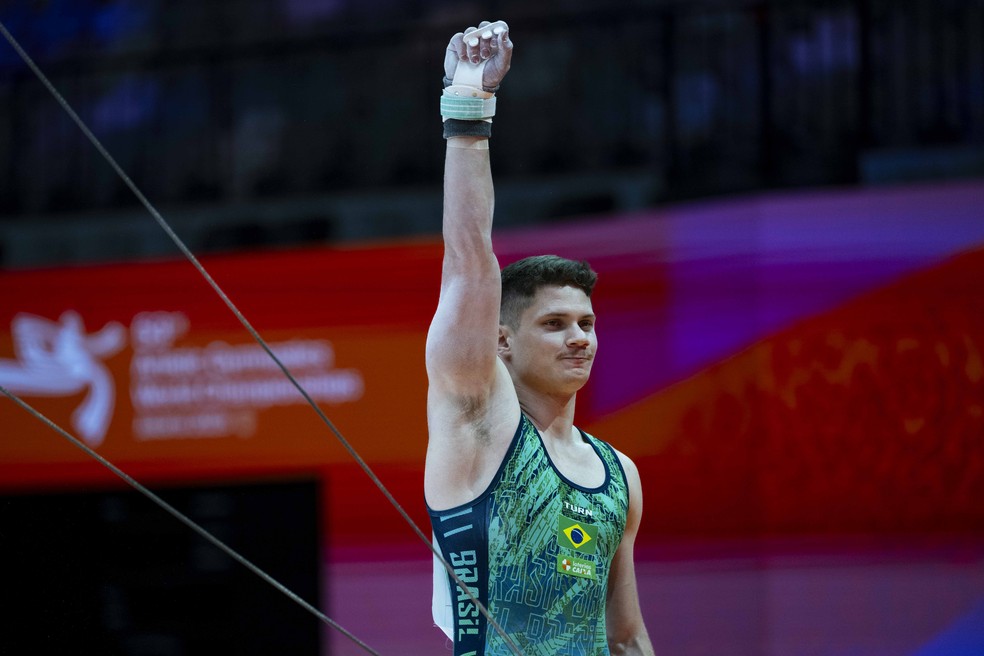 Diogo Soares no Mundial de ginástica artística — Foto: MeloGym/CBG