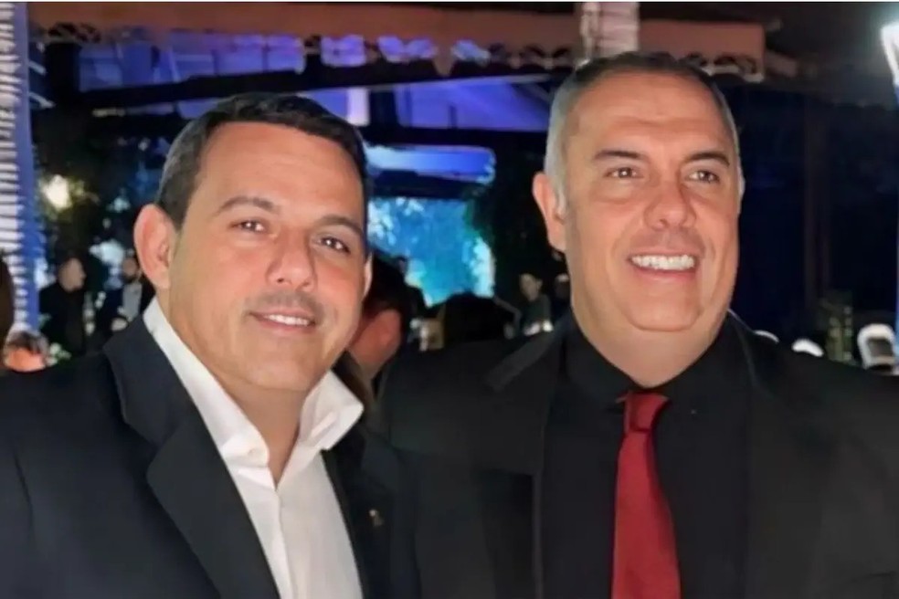 Cacau Cotta, diretor de relações externas do Flamengo, e Marcos Braz, vice-presidente de futebol — Foto: Reprodução
