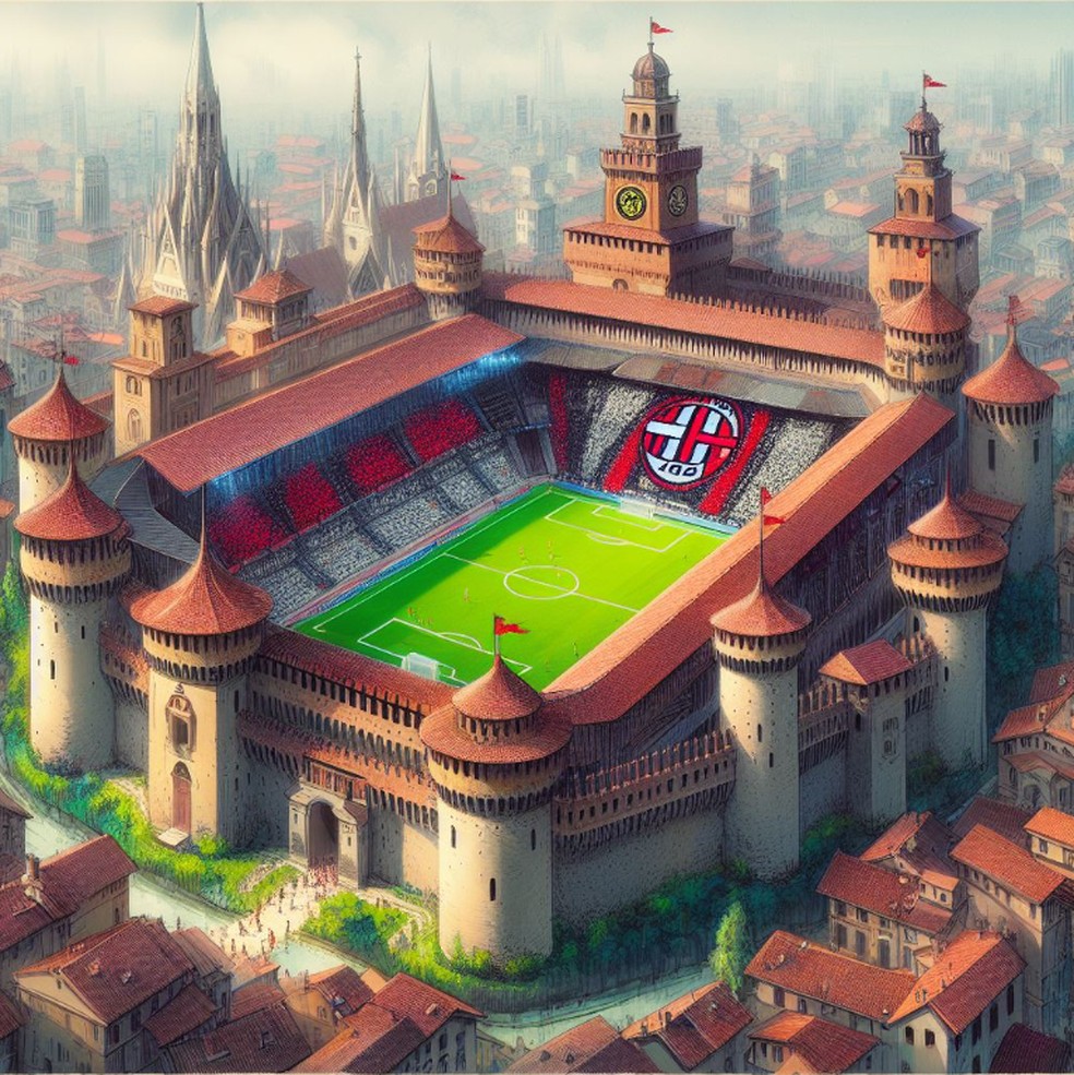 AC Milan - Castillo de Sforzesco — Foto: Reprodução