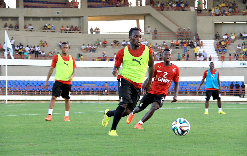 Treino de Gana no Estádio Rei Pelé, em Maceió, durante a Copa de 2014 — Foto: Ailton Cruz