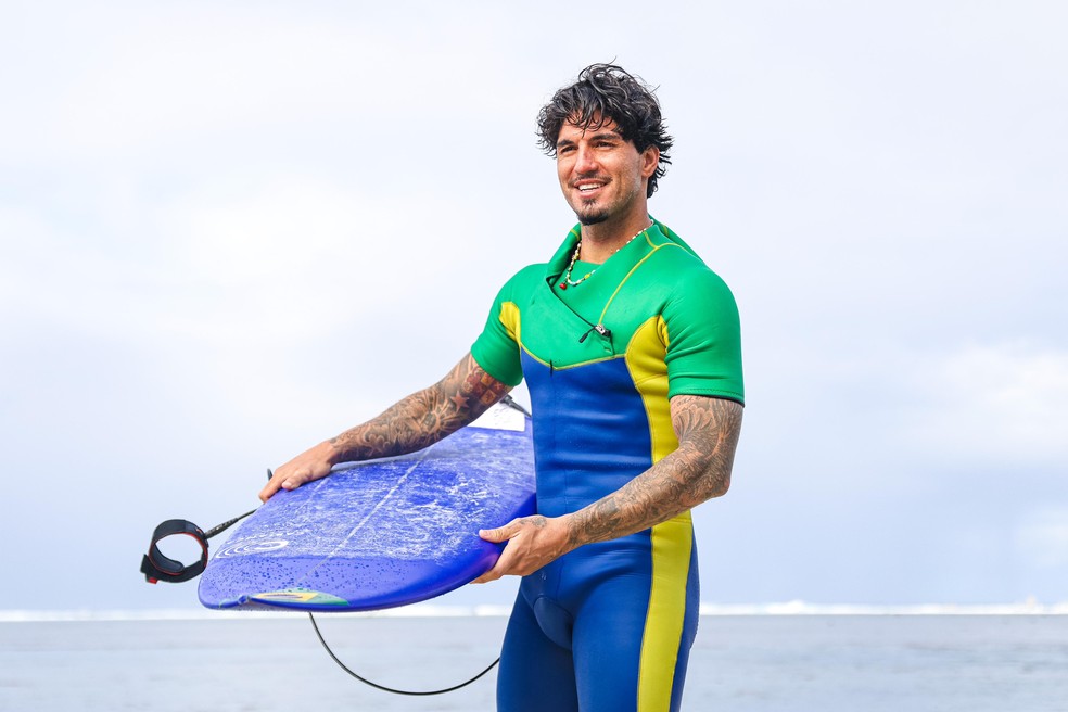 Gabriel Medina em Teahupoo para os Jogos Olímpicos — Foto: COB