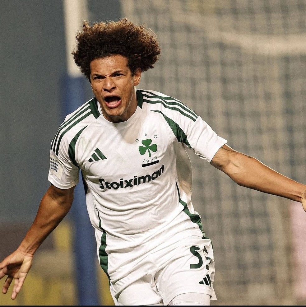 Willian Arão marca gol da vitória do Panathinaikos nos acréscimos — Foto: Panathinaikos
