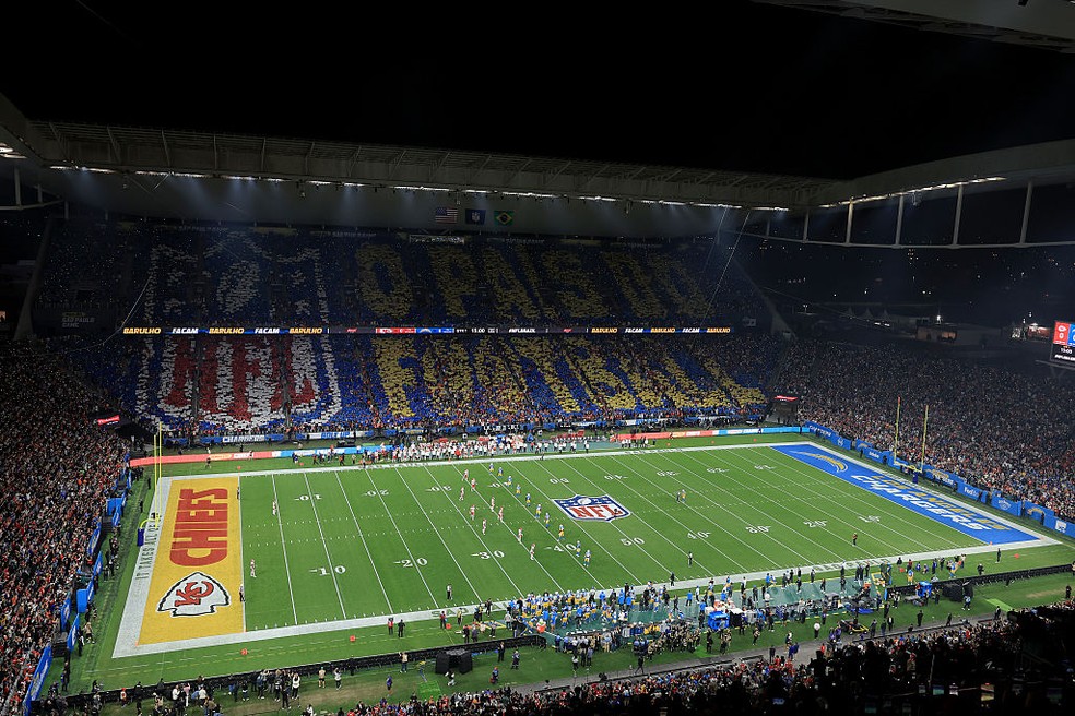 Mosaico "O País do Football" na NFL — Foto: Buda Mendes/Getty Images
