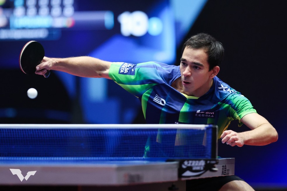 Hugo Calderano na disputa do WTT de Buenos Aires — Foto: WTT