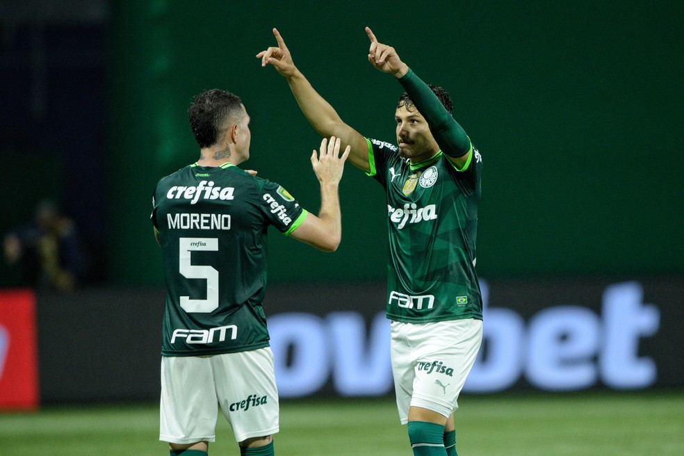 Gol de Raphael Veiga em Palmeiras x Inter de Limeira — Foto: Renato Pizzutto/Ag. Paulistão