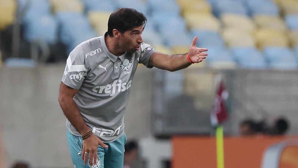 Abel Ferreira em Fluminense x Palmeiras — Foto: Cesar Greco/Palmeiras