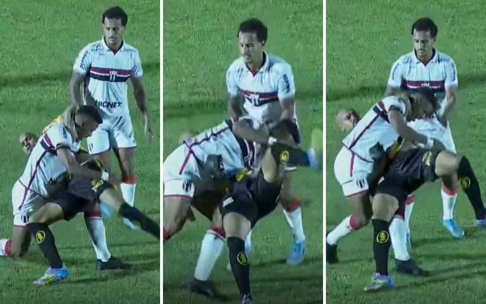 Ippon? Série B tem "golpe de judô" em disputa de bola; veja o vídeo