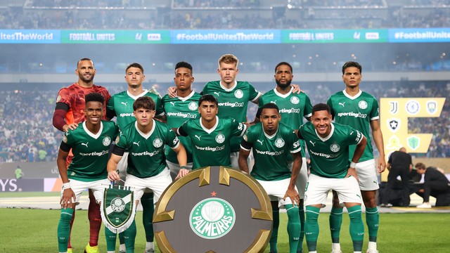 Jogadores do Palmeiras na partida contra o Chelsea