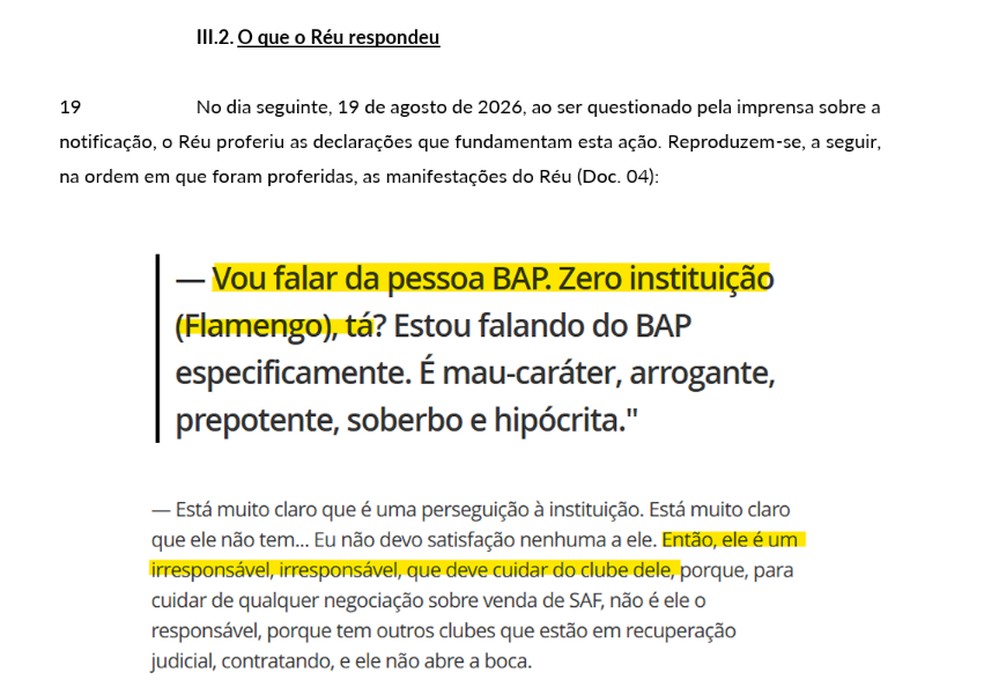 Bap processa Pedrinho — Foto: Reprodução