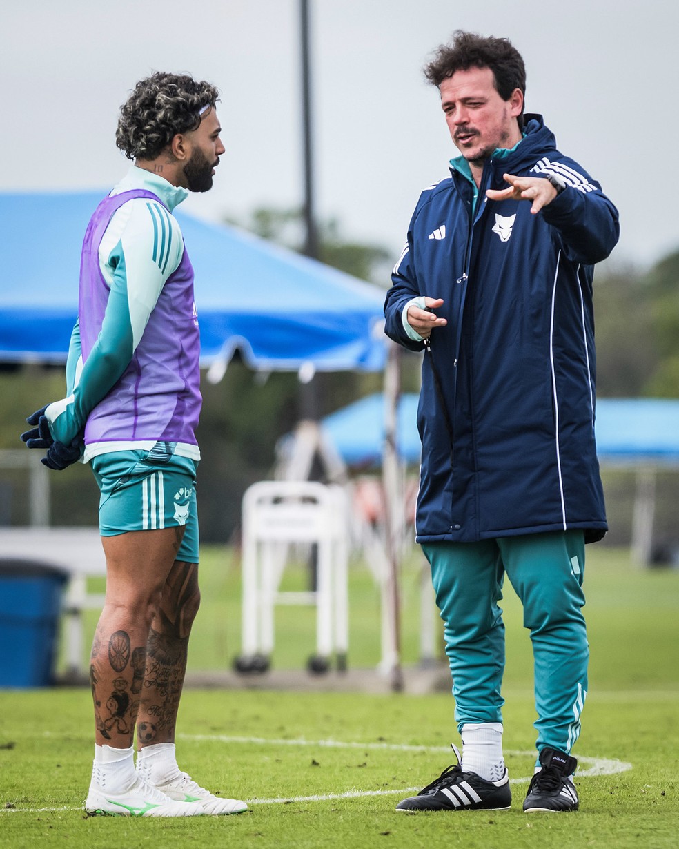 Gabigol e Fernando Diniz Cruzeiro — Foto: Gustavo Aleixo/Cruzeiro