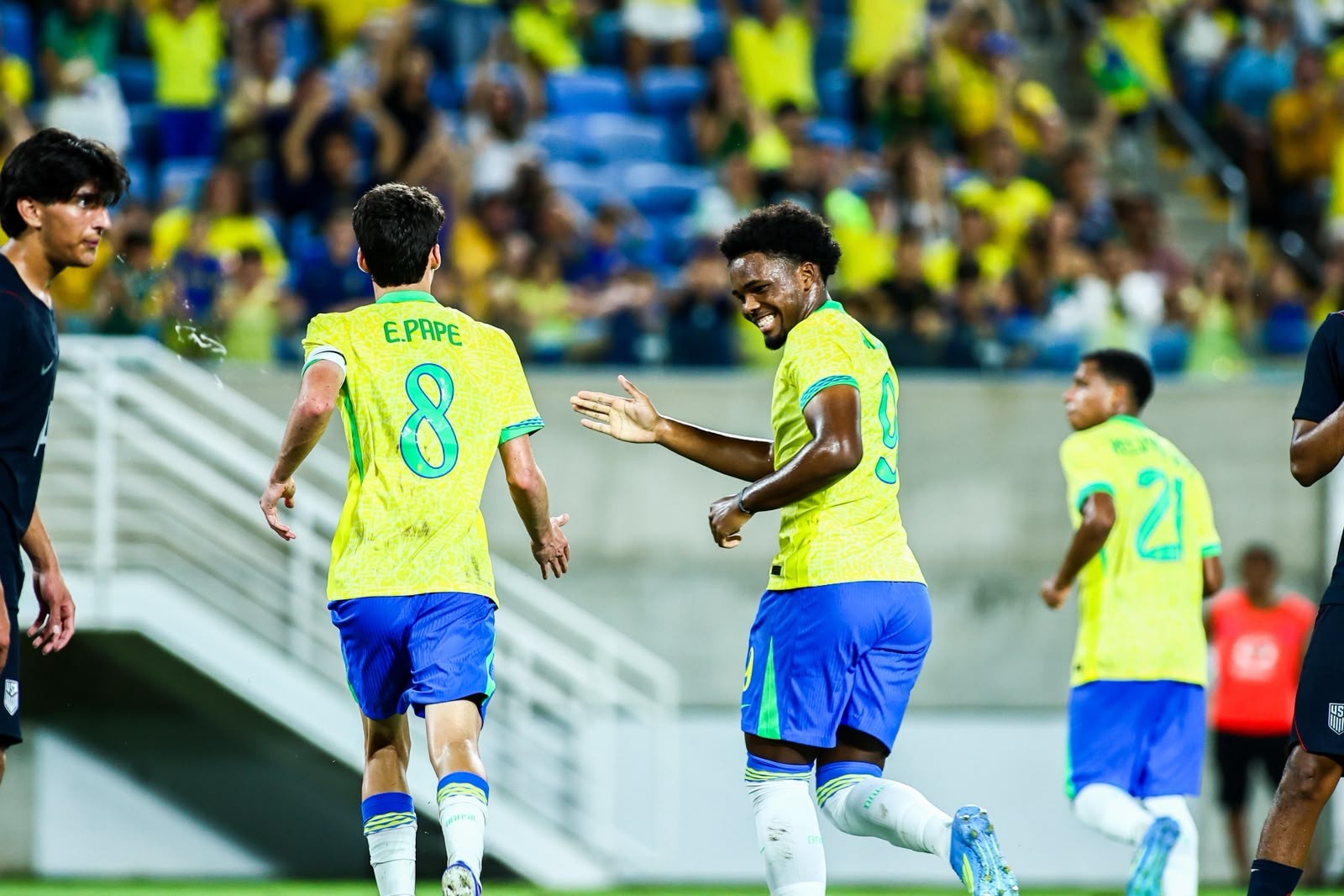 Brazil U17 players during their friendly match against the United States in Natal.