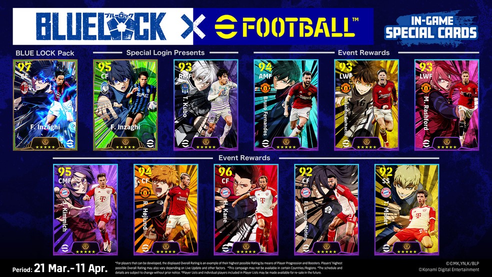 eFootball 2024 lança ação conjunta com anime Blue Lock — Foto: Divulgação/Konami