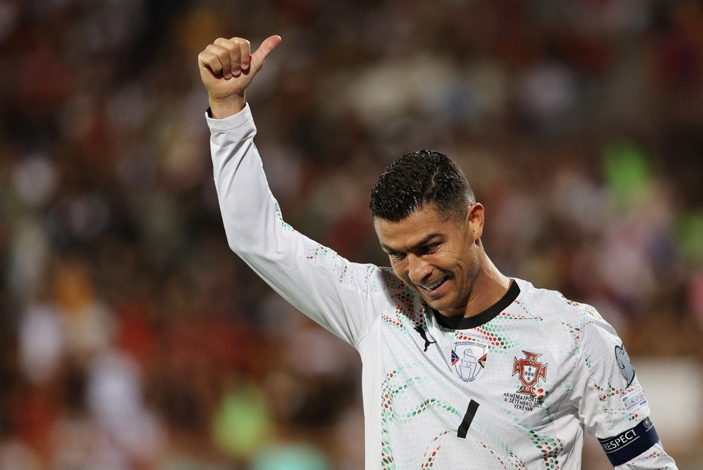 Cristiano Ronaldo alcança a marca de 38 gols em Eliminatórias de Copas do Mundo — Foto: Reuters