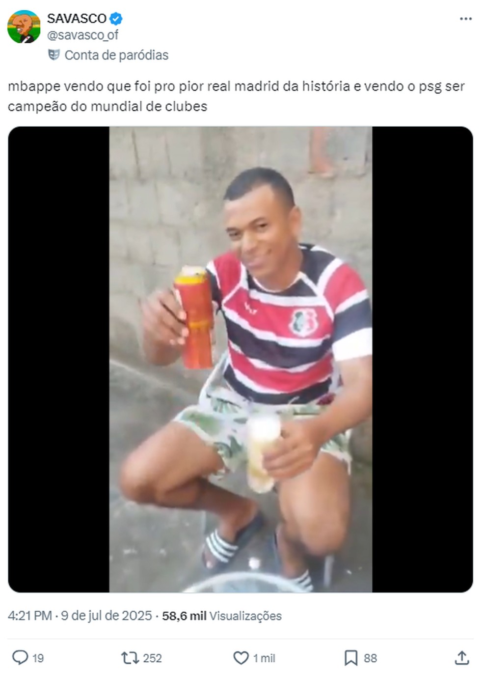 Meme PSG x Real Madrid — Foto: Reprodução