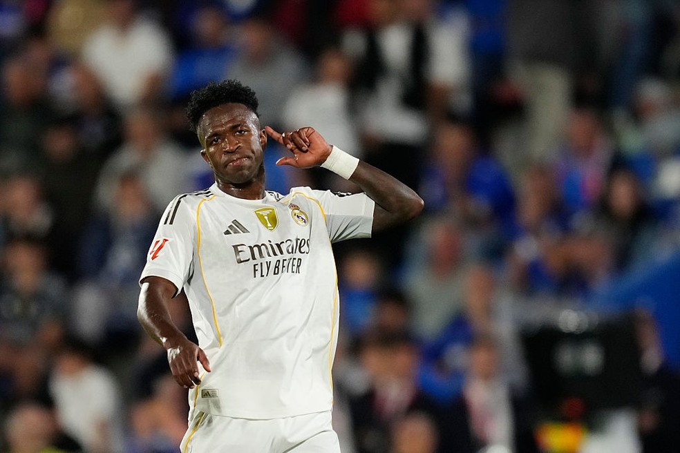 Vini Jr. em campo durante Getafe vs Real Madrid