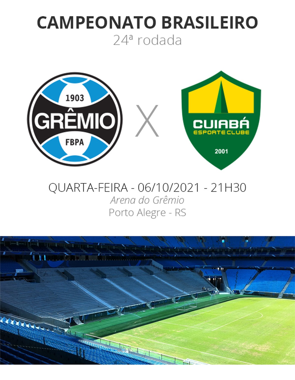 Onde vai passar o jogo do GRÊMIO x CUIABÁ (03/09)? Passa na GLOBO