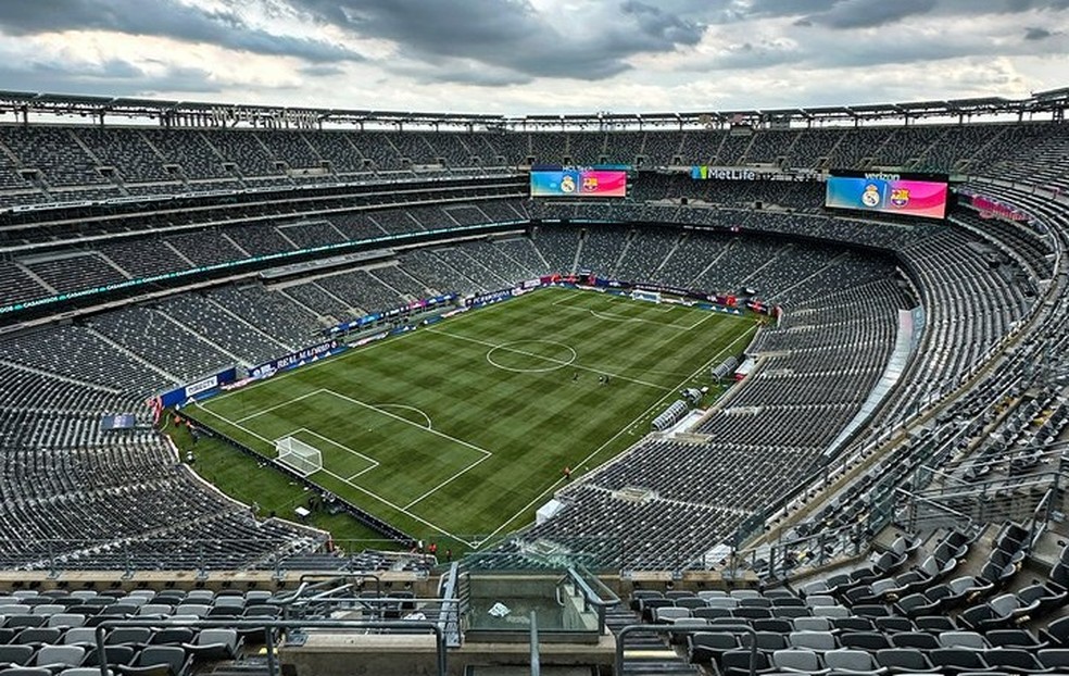 MetLife Stadium, em New Jersey, antes de Barcelona x Real Madrid — Foto: Twitter/Real Madrid