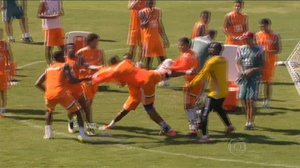 frame briga Walter Fluminense — Foto: GloboEsporte.com