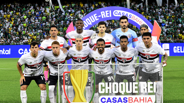 Time do São Paulo antes do clássico contra o Palmeiras