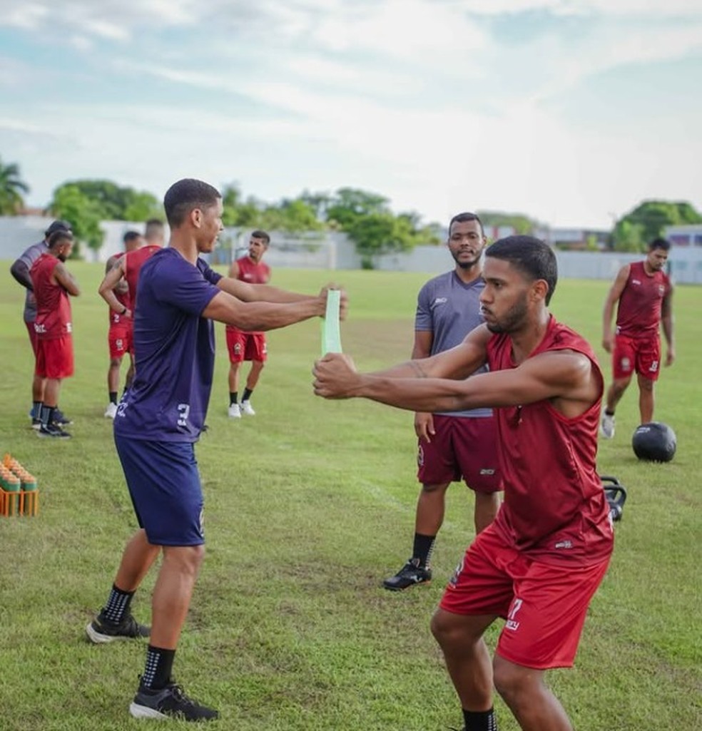 Jogadores do Porto treinam em preparação para o Baianão 2026 — Foto: Porto
