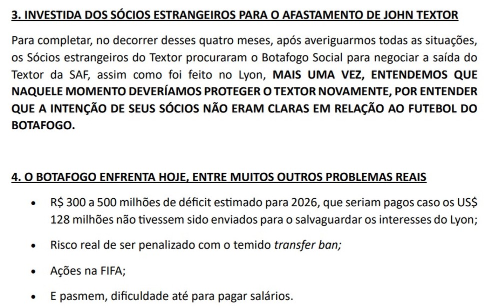 Carta do clube social do Botafogo  Foto: Reproduo