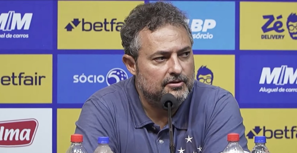 Alexandre Mattos, CEO do Cruzeiro, criticou a arbitragem do clássico contra o Atlético — Foto: Reprodução