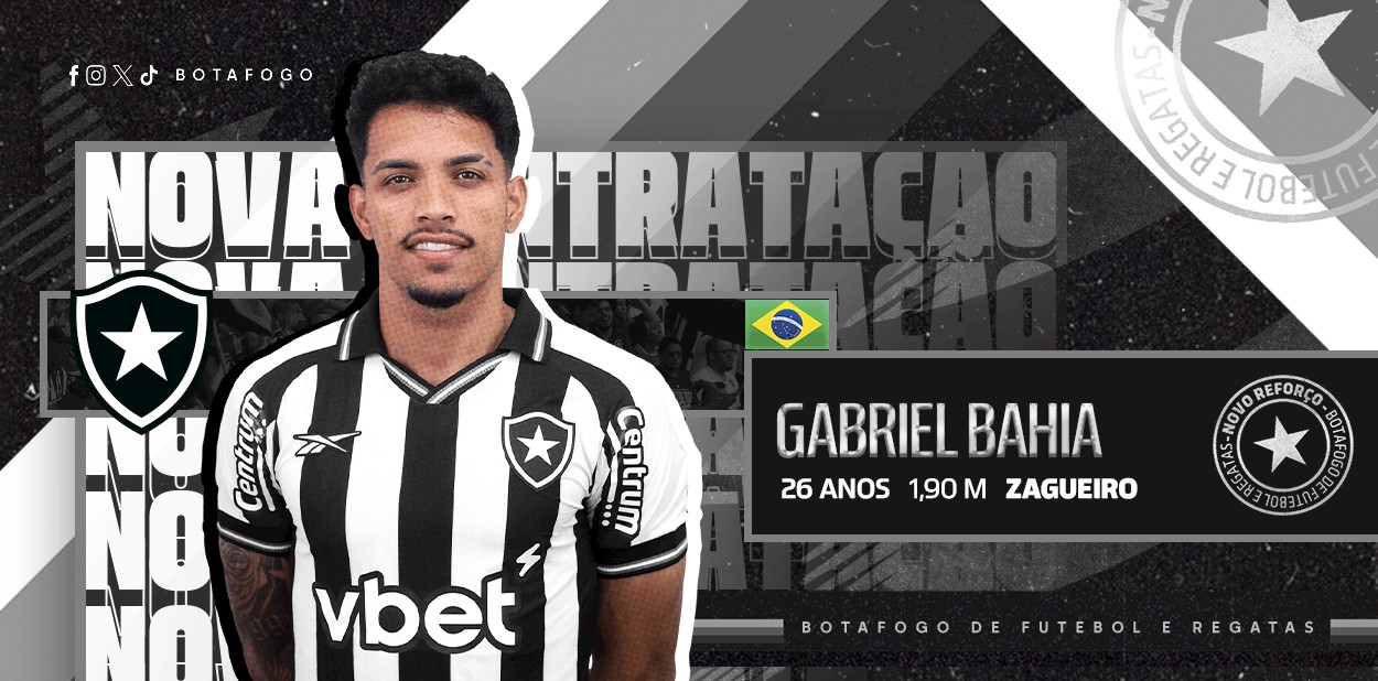 Botafogo anuncia a contratação de Gabriel Bahia, ex-Volta Redonda