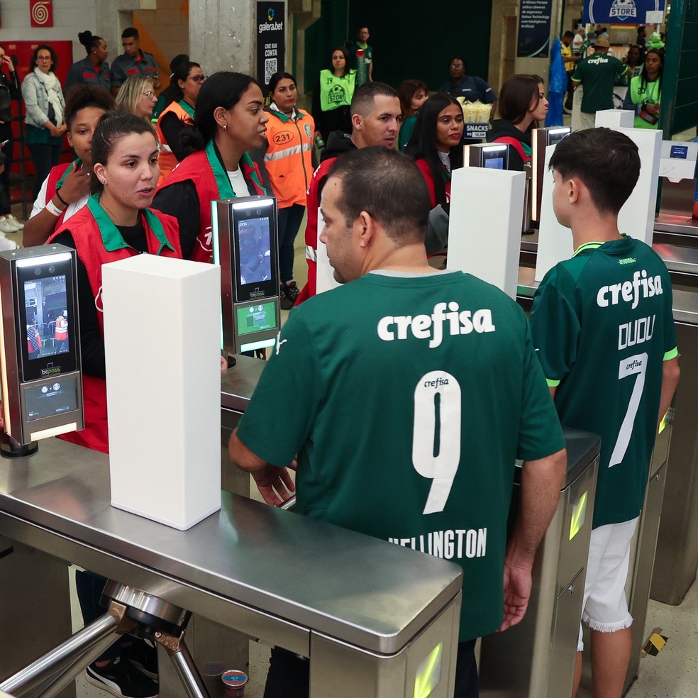 Biometria facial funciona em todos os setores do Allianz Parque — Foto: Fabio Menotti/Palmeiras