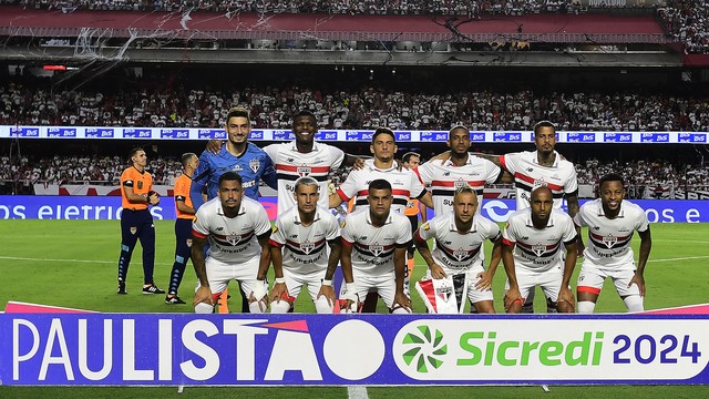 São Paulo antes do jogo contra o Novorizontino