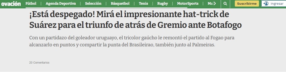 Suárez foi notícia no Uruguai — Foto: Reprodução