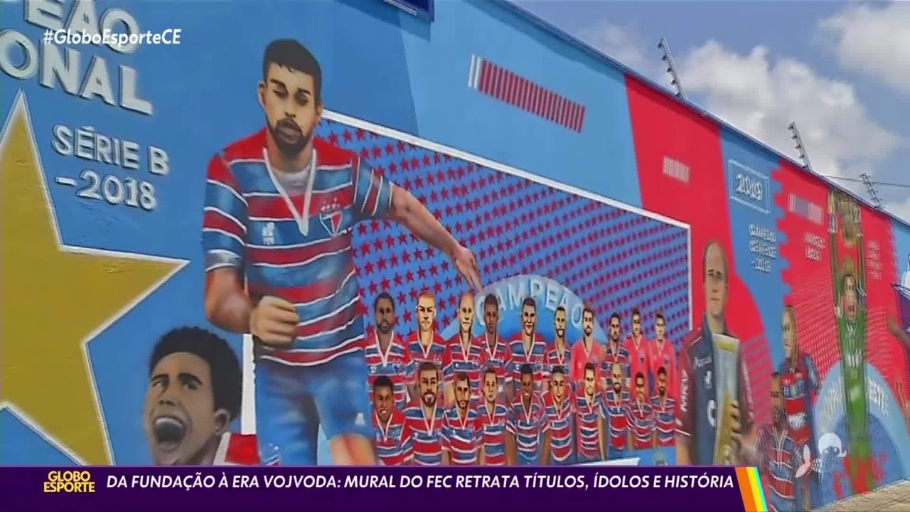 Mural do Fortaleza retrata títulos, história e ídolos