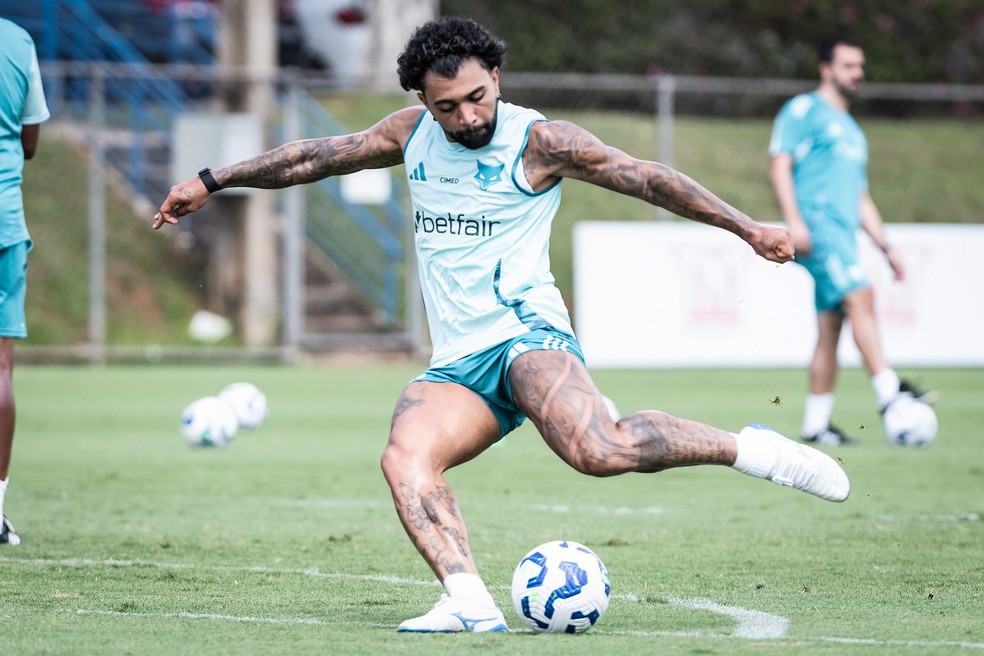 Gabigol em treino pelo Cruzeiro — Foto: Gustavo Aleixo/Cruzeiro