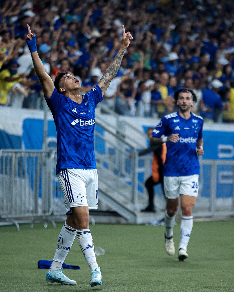 Kaio Jorge comemora gol pelo Cruzeiro — Foto: Gustavo Aleixo/ Cruzeiro