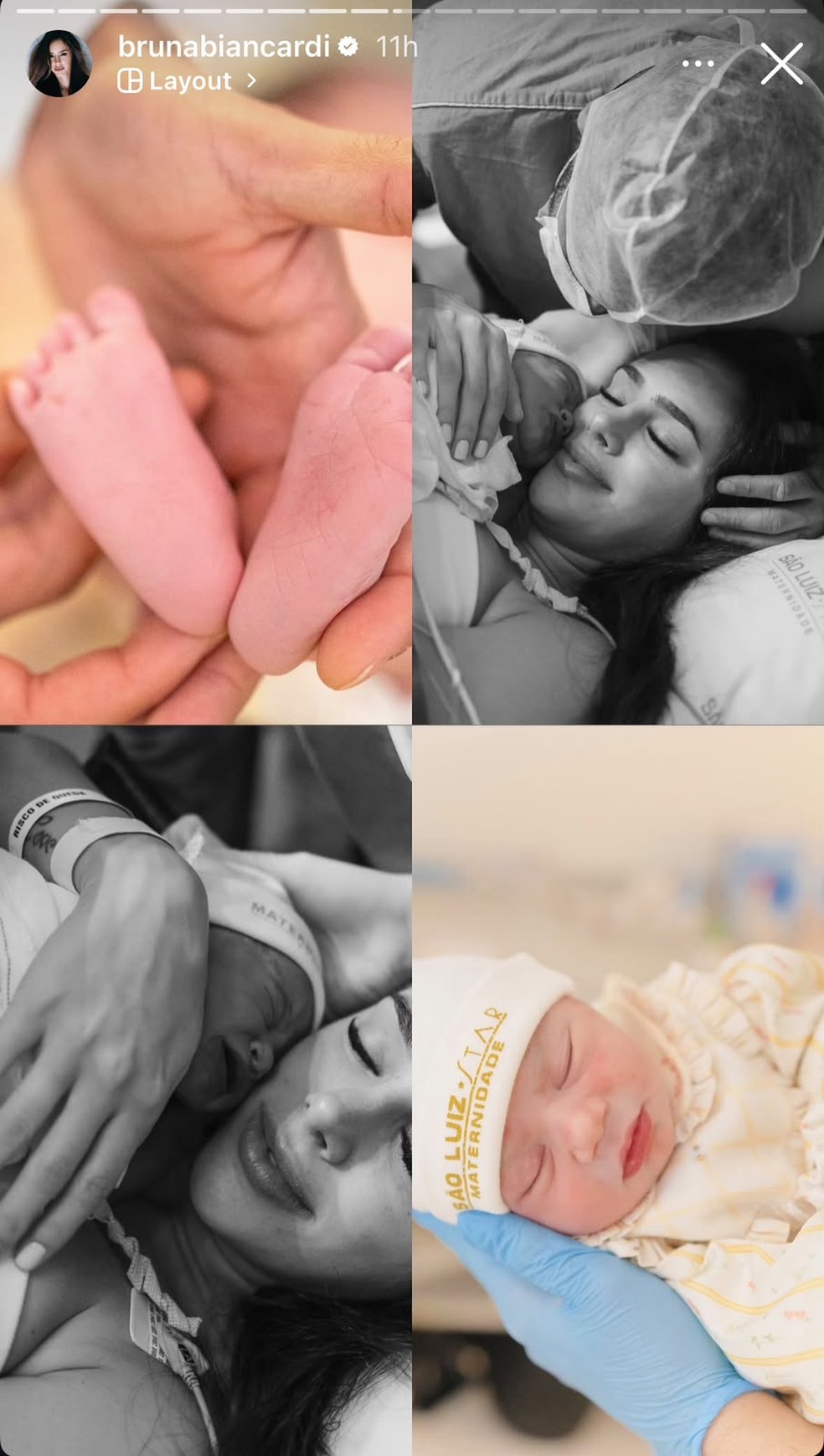 Biancardi compartilha registros do nascimento da filha — Aniversário de Mel
