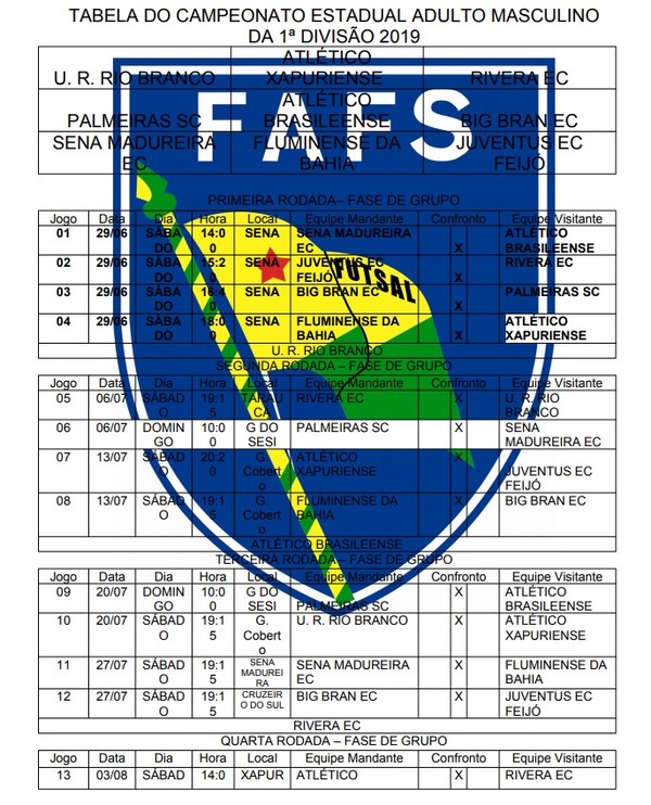 Com quatro times, Fafs divulga tabela do Campeonato Acreano de Futsal Série  B, ac