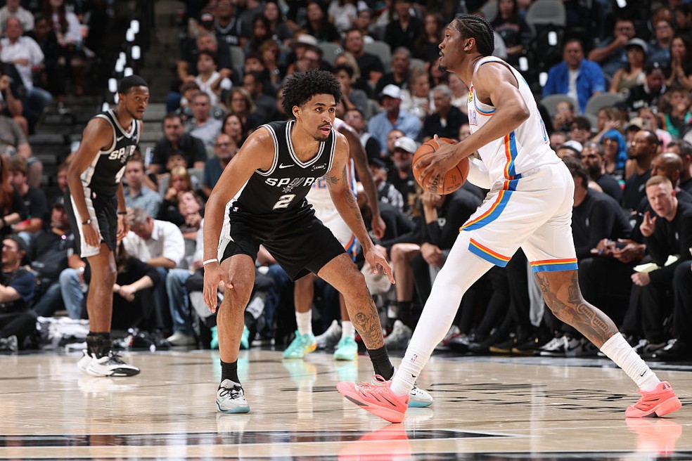 Dylan Harper foi o segundo maior pontuador da partida — Foto: Getty Images