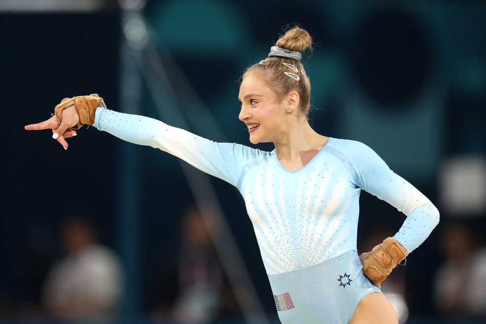 Sabrina Maneca-Voinea na final de solo em Paris 2024 — Foto: Jamie Squire/Getty Images