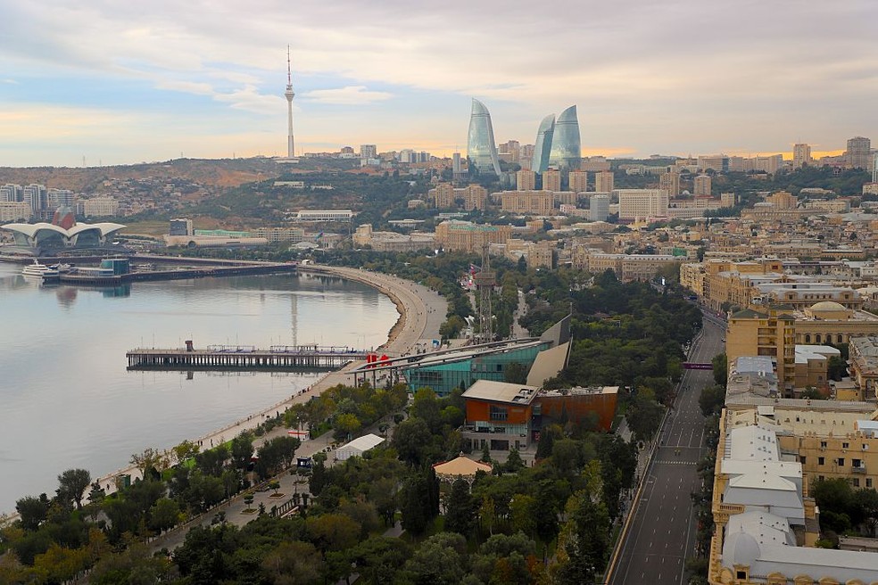 Circuito de Baku, palco do GP do Azerbaijão de F1 — Foto: Resul Rehimov/Anadolu via Getty Images