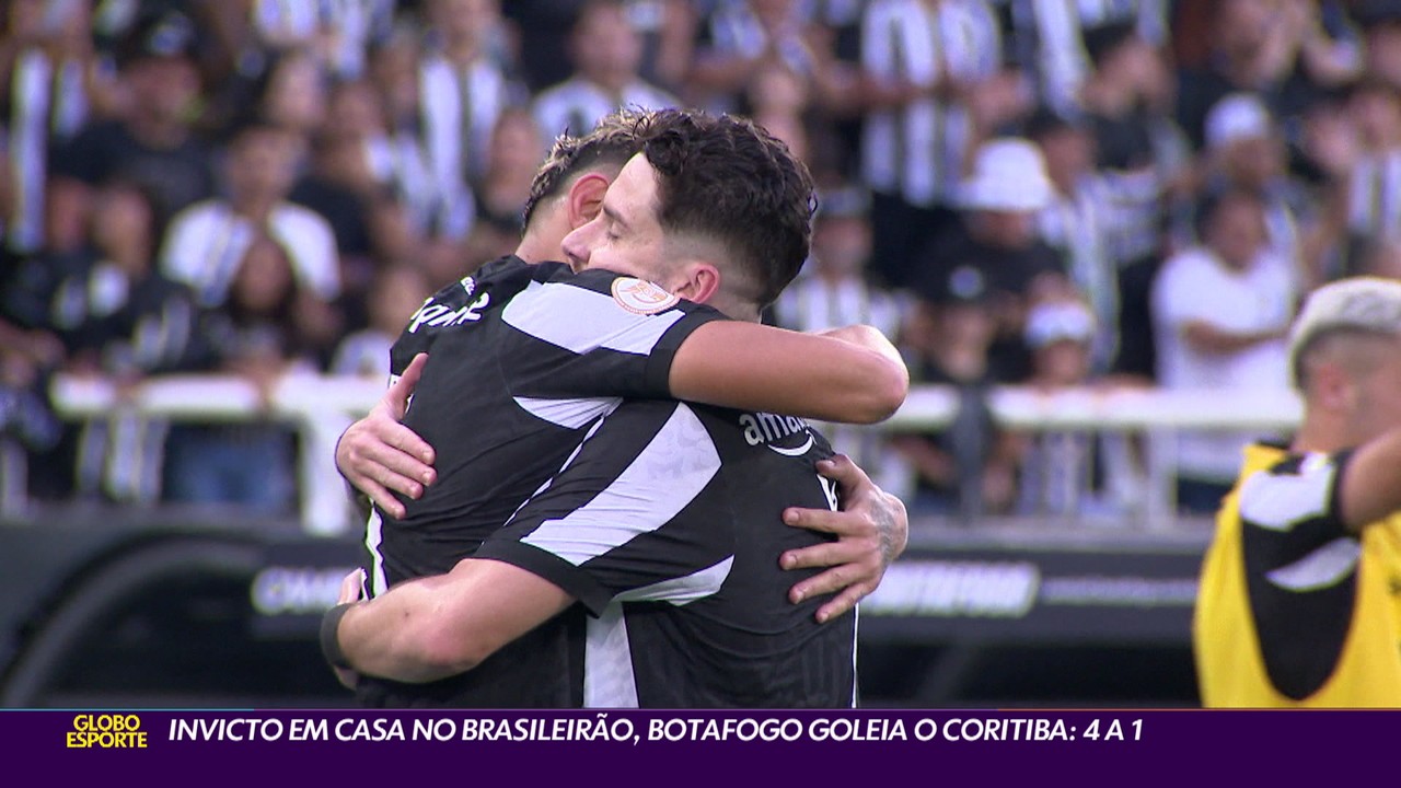 Invicto em casa no Brasileirão, Botafogo goleia o Coritiba: 4 a 1