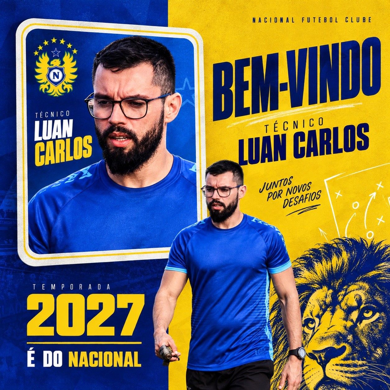 Nacional anuncia Luan Carlos como novo técnico