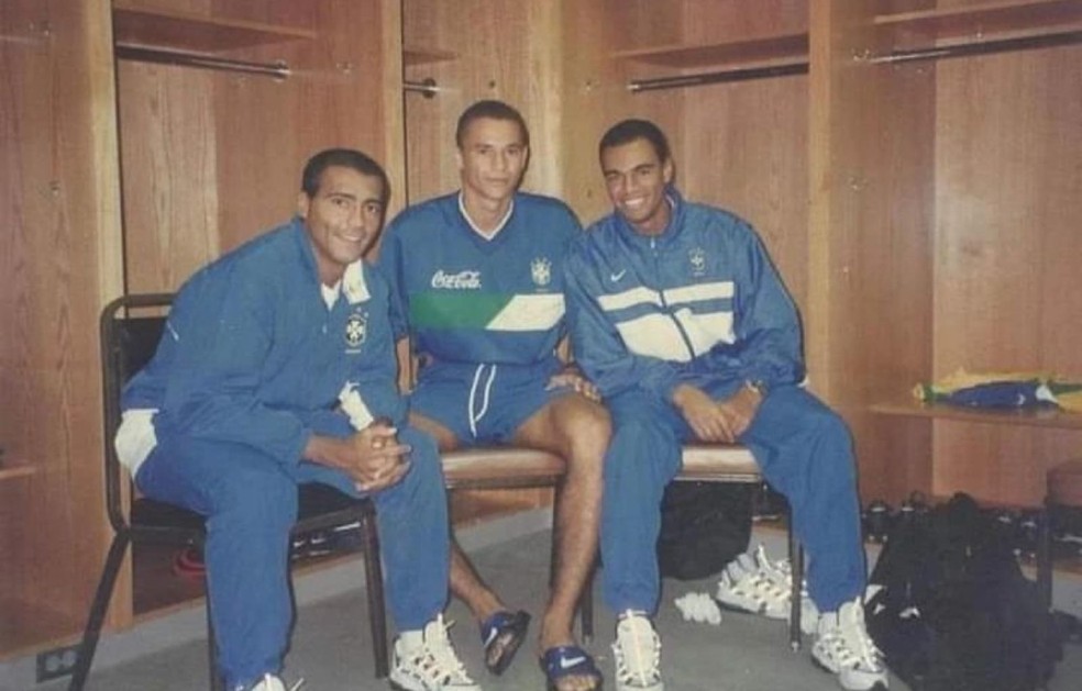 Romário, Russo e Denilson na concentração da Seleção Brasileira — Foto: Arquivo Pessoal