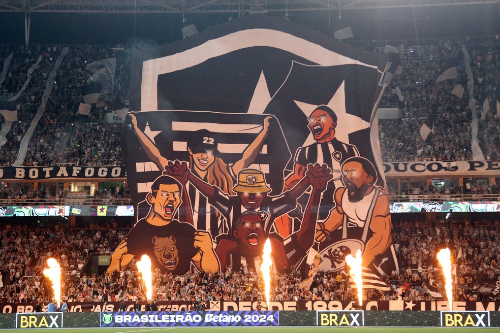 Torcida do Botafogo contra o Corinthians — Foto: Vítor Silva/Botafogo