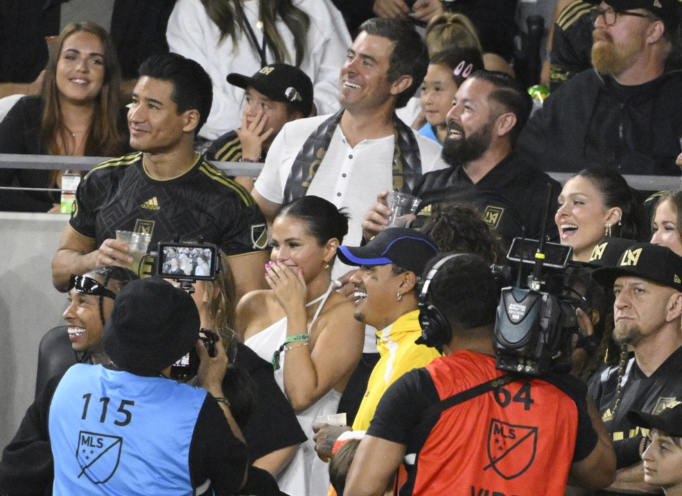 Cantora Selena Gómez durante o jogo entre Los Angeles FC e Inter Miami — Foto: Getty Images