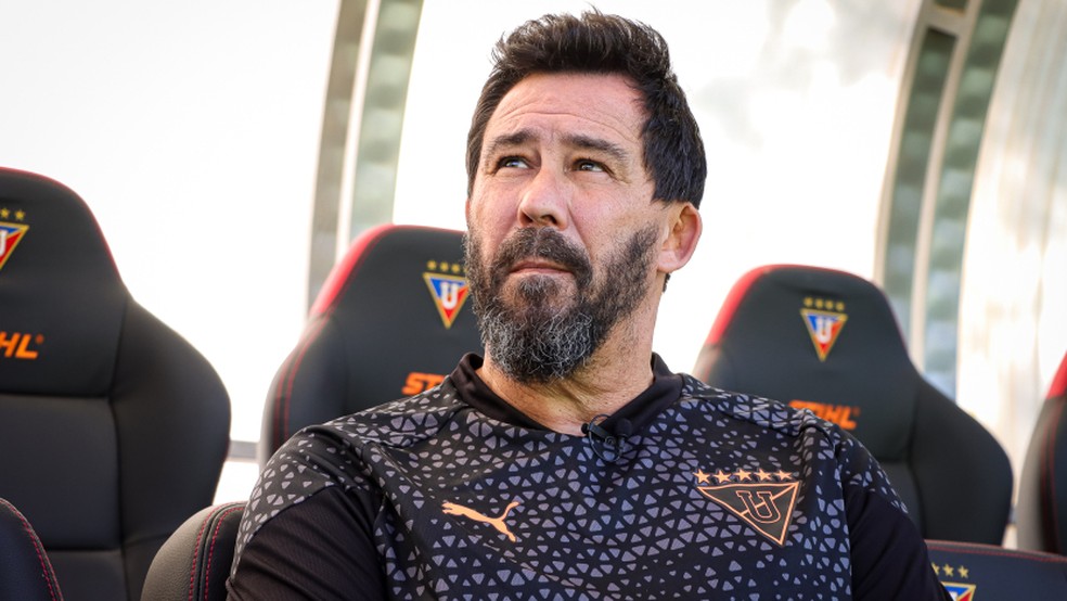 Pablo "Vitamina" Sánchez, técnico da LDU — Foto: LDU