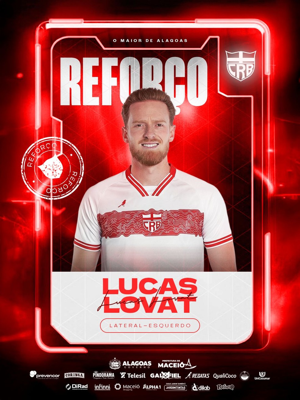 Lucas Lovat, lateral-esquerdo do CRB — Foto: Divulgação/CRB