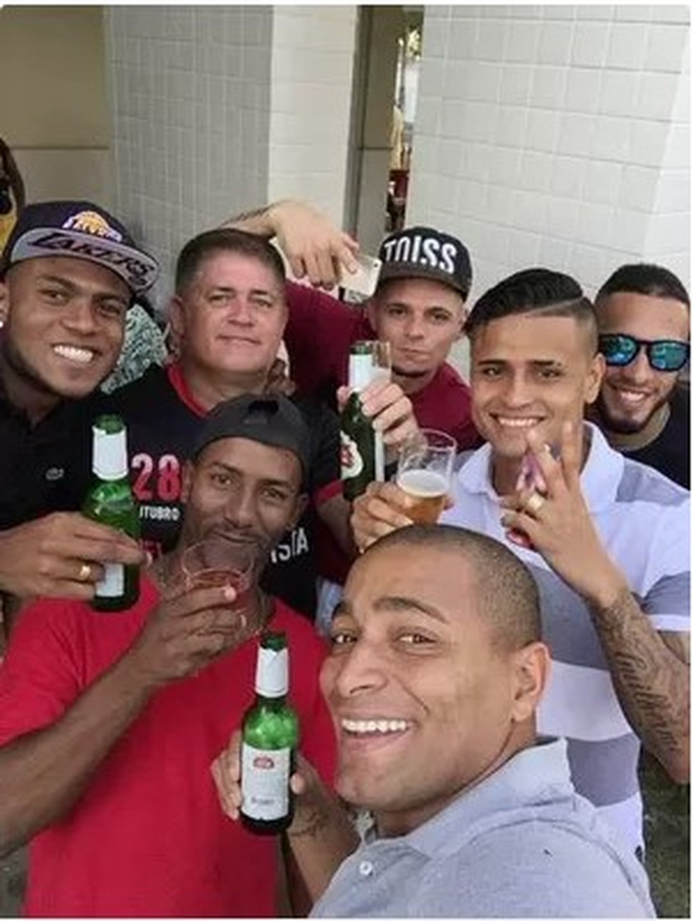 Everton e o "Bonde da Stella" no Flamengo &mdash; Foto: Reprodu&ccedil;&atilde;o Redes Sociais