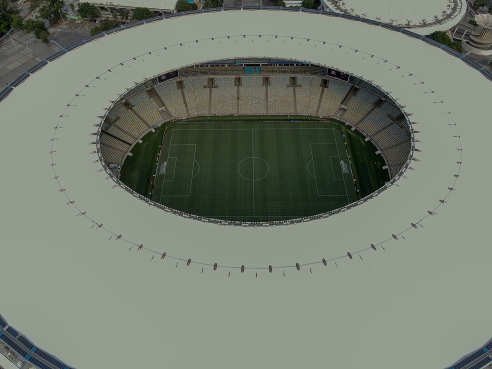 Imagem aérea do Estádio do Maracanã — Foto: Thiago Ribeiro/AGIF