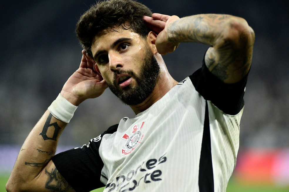 Yuri Alberto comemora gol do Corinthians contra o Mirassol — Foto: Marcos Ribolli