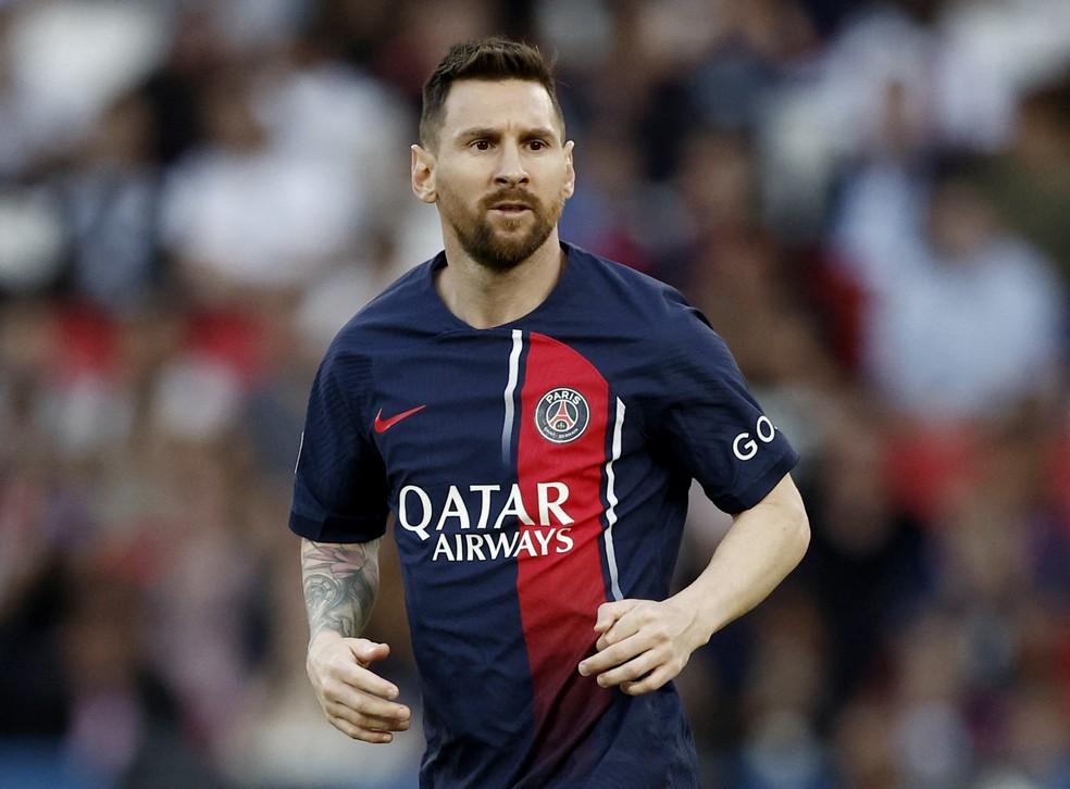 Messi em seu jogo de despedida no Paris Saint-Germain — Foto: Benoit Tessier/Reuters
